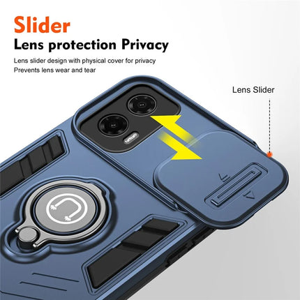For Motorola Moto G35 5G Case Slide Camshield Kickstand PC+TPU Phone Cover