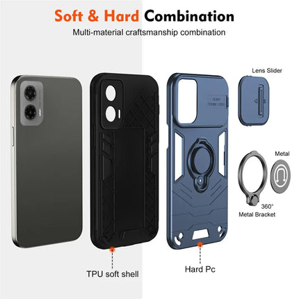 For Motorola Moto G35 5G Case Slide Camshield Kickstand PC+TPU Phone Cover