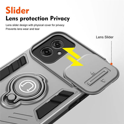 For Motorola Moto G55 5G Case Slide Camshield Kickstand PC+TPU Phone Cover