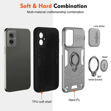 For Motorola Moto G55 5G Case Slide Camshield Kickstand PC+TPU Phone Cover
