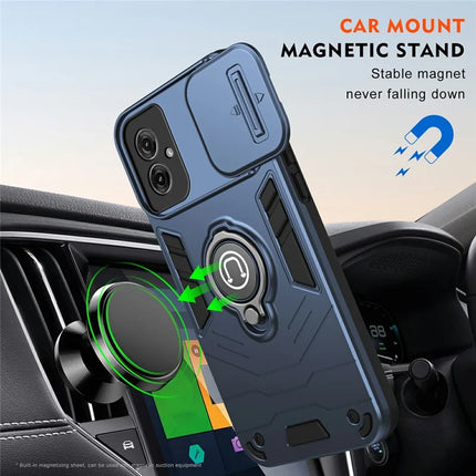 For Motorola Moto G55 5G Case Slide Camshield Kickstand PC+TPU Phone Cover