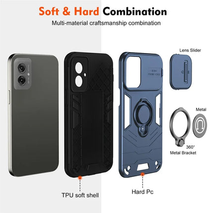For Motorola Moto G55 5G Case Slide Camshield Kickstand PC+TPU Phone Cover