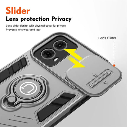 For Motorola Moto G85 5G / S50 Neo 5G Case Slide Camshield Kickstand PC+TPU Phone Cover