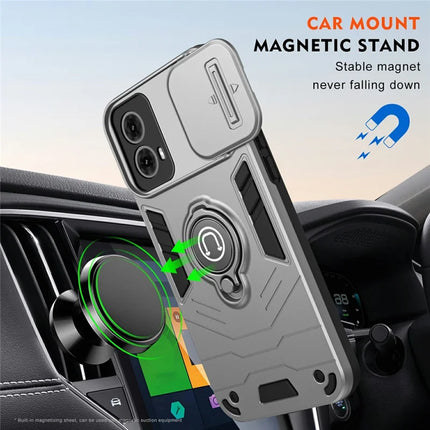 For Motorola Moto G85 5G / S50 Neo 5G Case Slide Camshield Kickstand PC+TPU Phone Cover
