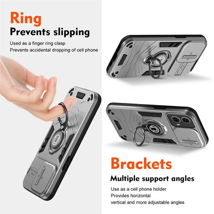 For Motorola Moto G85 5G / S50 Neo 5G Case Slide Camshield Kickstand PC+TPU Phone Cover