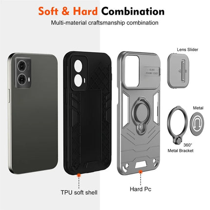 For Motorola Moto G85 5G / S50 Neo 5G Case Slide Camshield Kickstand PC+TPU Phone Cover