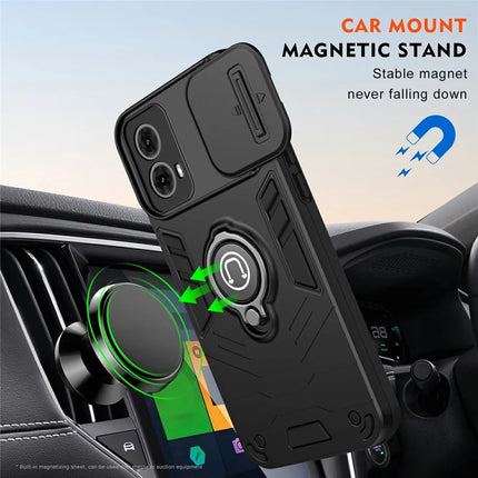 For Motorola Moto G85 5G / S50 Neo 5G Case Slide Camshield Kickstand PC+TPU Phone Cover