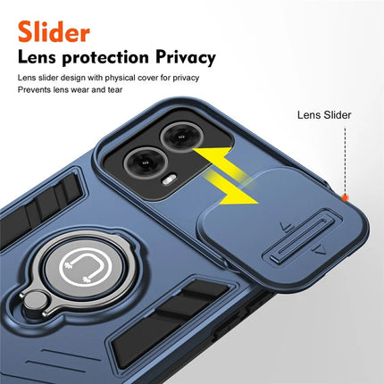 For Motorola Moto G85 5G / S50 Neo 5G Case Slide Camshield Kickstand PC+TPU Phone Cover