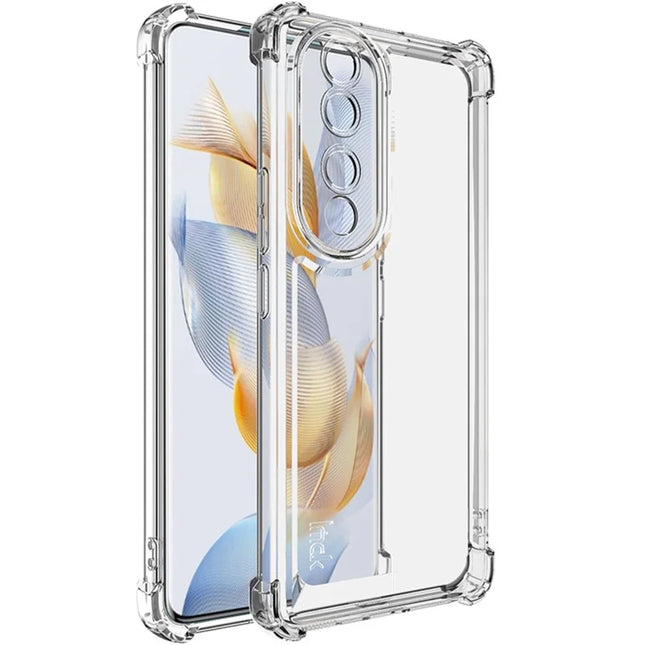 IMAK UX-4 Series for Honor 90 Pro Case Straight Frame Four Corner Shockproof Clear TPU Cover