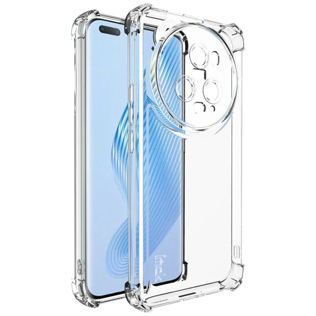 IMAK UX-4 Series for Honor Magic5 Pro Case Straight Frame Four Corner Shockproof Clear TPU Cover