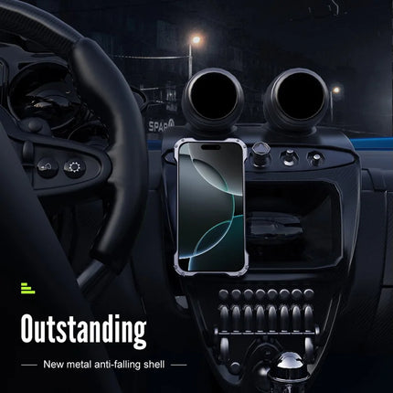 R-JUST RJ-51 For iPhone 16 Plus Case Compatible with MagSafe PC + Aluminum Alloy Hollow Cover