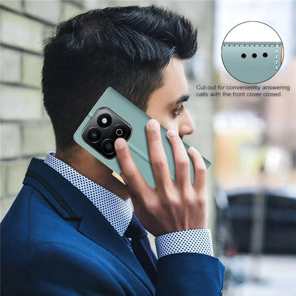 BINFEN COLOR BF33 for Honor X7c 4G / 200 Smart 5G Leather Case Splicing Color RFID Blocking