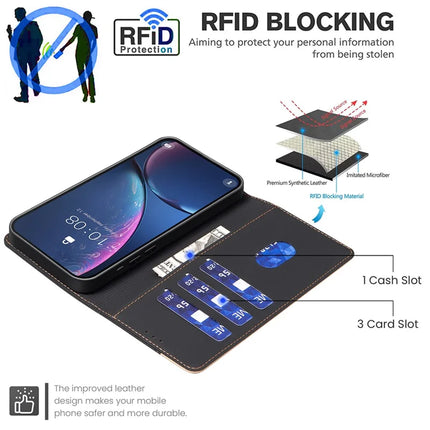 BINFEN COLOR BF33 for Honor X7c 4G / 200 Smart 5G Leather Case Splicing Color RFID Blocking
