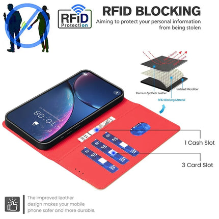 BINFEN COLOR BF33 for Honor X7c 4G / 200 Smart 5G Leather Case Splicing Color RFID Blocking