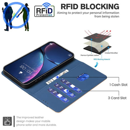 BINFEN COLOR BF33 for Honor X7c 4G / 200 Smart 5G Leather Case Splicing Color RFID Blocking