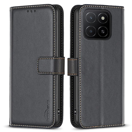 BINFEN COLOR BF17 For Honor X5b Case Wallet Folio Flip Leather Cover - Black