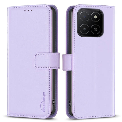 BINFEN COLOR BF17 For Honor X5b Case Wallet Folio Flip Leather Cover - Purple