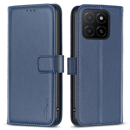 BINFEN COLOR BF17 For Honor X5b Case Wallet Folio Flip Leather Cover - Blue