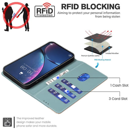 BINFEN COLOR BF33 for Honor X5b Leather Case Splicing Color RFID Blocking