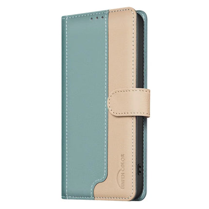 BINFEN COLOR BF33 for Honor X5b Leather Case Splicing Color RFID Blocking
