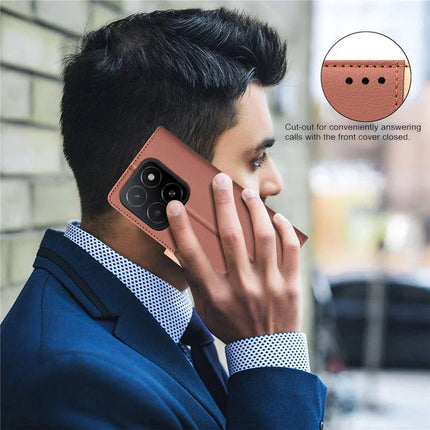BINFEN COLOR BF33 for Honor X5b Leather Case Splicing Color RFID Blocking