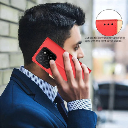 BINFEN COLOR BF33 for Honor X5b Leather Case Splicing Color RFID Blocking