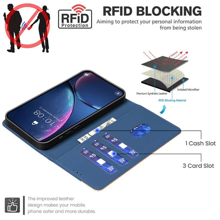 BINFEN COLOR BF33 for Honor X5b Leather Case Splicing Color RFID Blocking