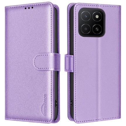 BINFEN COLOR BF32 For Honor X5b Leather Case Wallet RFID Blocking Phone Cover - Purple