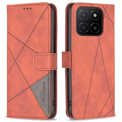 BINFEN COLOR BF05 For Honor X5b Case Leather Phone Cover Wallet Stand - Brown