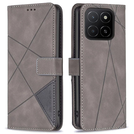 BINFEN COLOR BF05 For Honor X5b Case Leather Phone Cover Wallet Stand - Grey