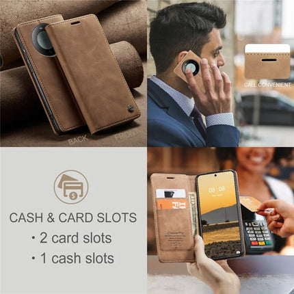 For Huawei Mate 60 Case CASEME 013 Series Card Holder Stand Leather Phone Cover