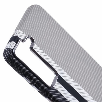 For Samsung Galaxy S23 Case Compatible with MagSafe Carbon Fiber Texture Water-Transfer PC Phone Cover