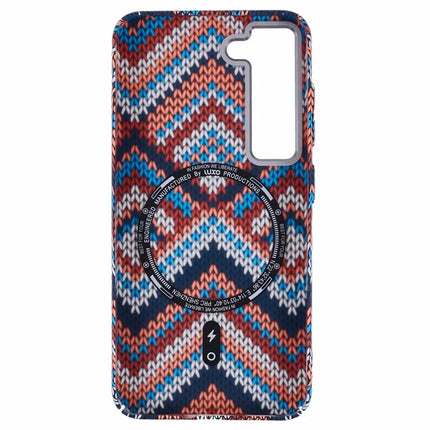 For Samsung Galaxy S23 Case Compatible with MagSafe Carbon Fiber Texture Water-Transfer PC Phone Cover