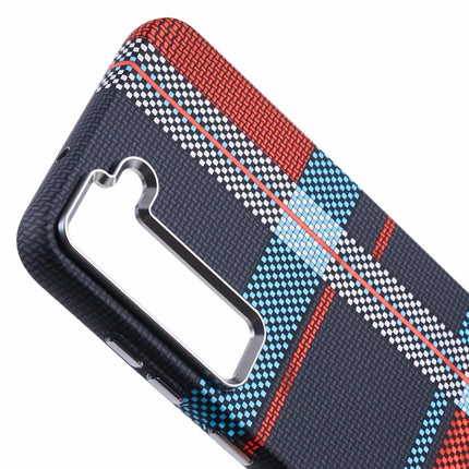 For Samsung Galaxy S23 Case Compatible with MagSafe Carbon Fiber Texture Water-Transfer PC Phone Cover