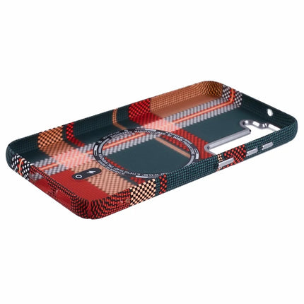 For Samsung Galaxy S23 Case Compatible with MagSafe Carbon Fiber Texture Water-Transfer PC Phone Cover