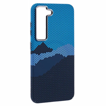 For Samsung Galaxy S23 Case Compatible with MagSafe Carbon Fiber Texture Water-Transfer PC Phone Cover