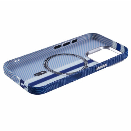 For iPhone 16 Pro Case Compatible with MagSafe Carbon Fiber Texture Water-Transfer PC Phone Cover