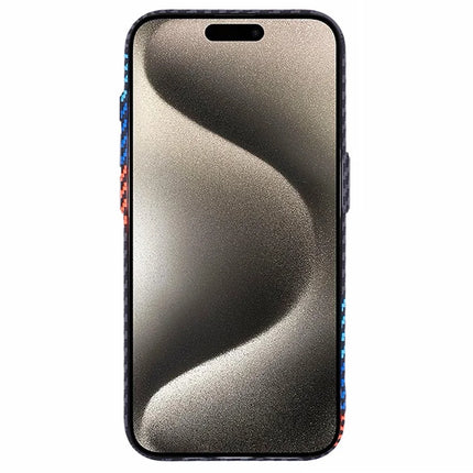 ShopCaseCart Premium Stylish iPhone 15 Pro Protective cover Compatible with MagSafe Carbon Fiber Texture Water-Transfer PC Phone Guard
