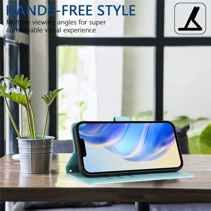 For Samsung Galaxy A15 5G / Galaxy A15 4G Case Imprinted Honeycomb RFID Blocking Leather Phone Cover with Strap