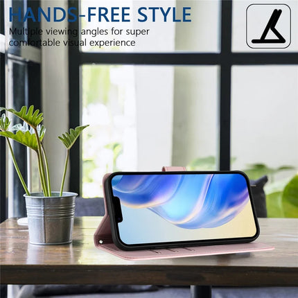 For Samsung Galaxy A15 5G / Galaxy A15 4G Case Imprinted Honeycomb RFID Blocking Leather Phone Cover with Strap