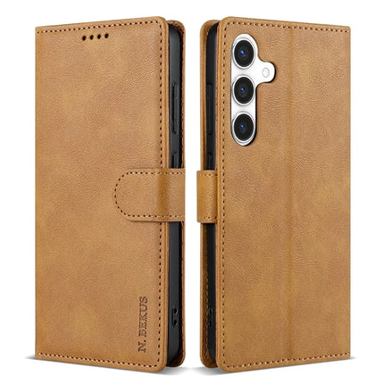 N.BEKUS CSJ-001 For Samsung Galaxy A16 4G / 5G Stand Case PU Leather Wallet Phone Cover - Brown