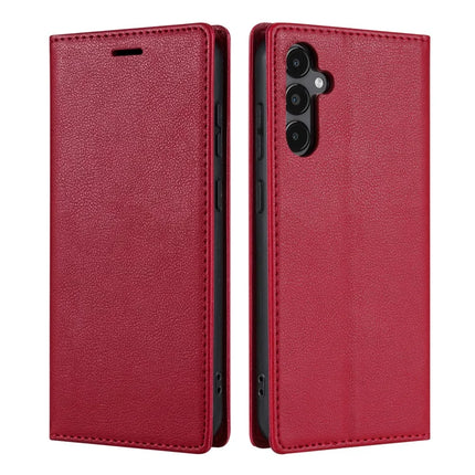 For Samsung Galaxy A16 4G / 5G Wallet Case Magnetic Closure PU Leather Phone Cover - Red