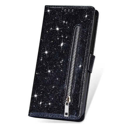 For Samsung Galaxy A16 5G  /  4G Stand Case Glitter Phone Leather Cover Zipper Pocket