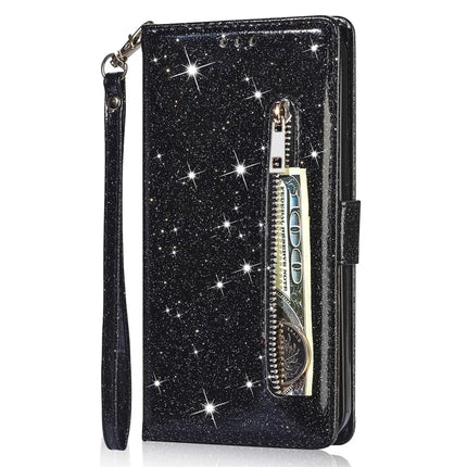For Samsung Galaxy A16 5G  /  4G Stand Case Glitter Phone Leather Cover Zipper Pocket