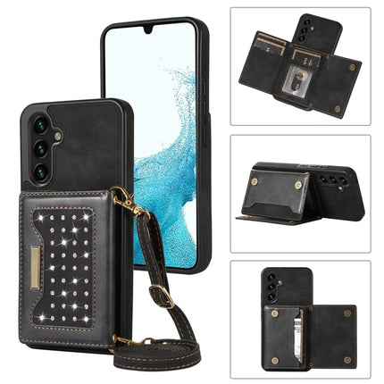 For Samsung Galaxy A16 5G  /  4G Case Wallet RFID Blocking TPU Leather Phone Cover with Lanyard - Black