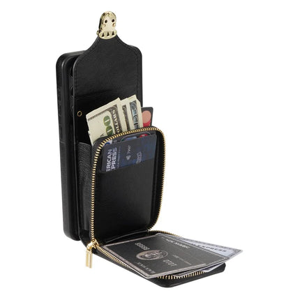 For Samsung Galaxy A16 5G  /  4G Case Zipper Wallet Leather+TPU Phone Cover with Strap