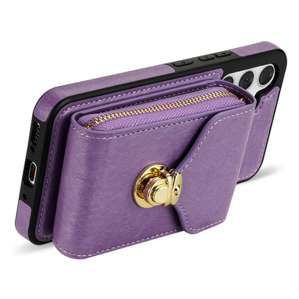 For Samsung Galaxy A16 5G  /  4G Case Zipper Wallet Leather+TPU Phone Cover with Strap