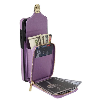 For Samsung Galaxy A16 5G  /  4G Case Zipper Wallet Leather+TPU Phone Cover with Strap