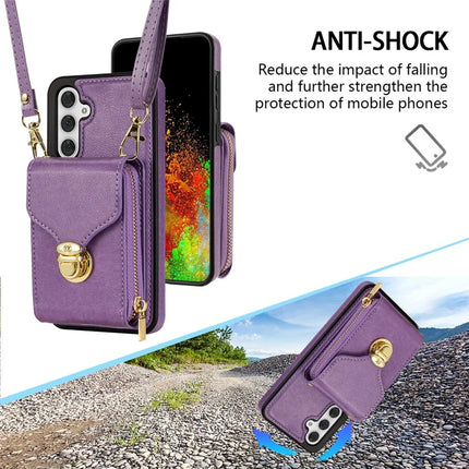For Samsung Galaxy A16 5G  /  4G Case Zipper Wallet Leather+TPU Phone Cover with Strap