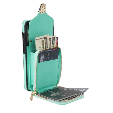 For Samsung Galaxy A16 5G  /  4G Case Zipper Wallet Leather+TPU Phone Cover with Strap